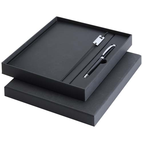 Ensemble carnet A5 et stylo roller promotionnel Legato Elegance Noir / Noir